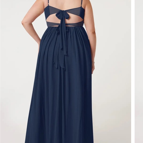 Azazie Deep Blue Maxi Dress - Picture 3 of 3